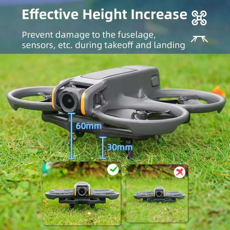 For DJI Avata 2 BRDRC Folding Height Enhanced Landing Gear Gimbal Protective Kickstand(Orange)