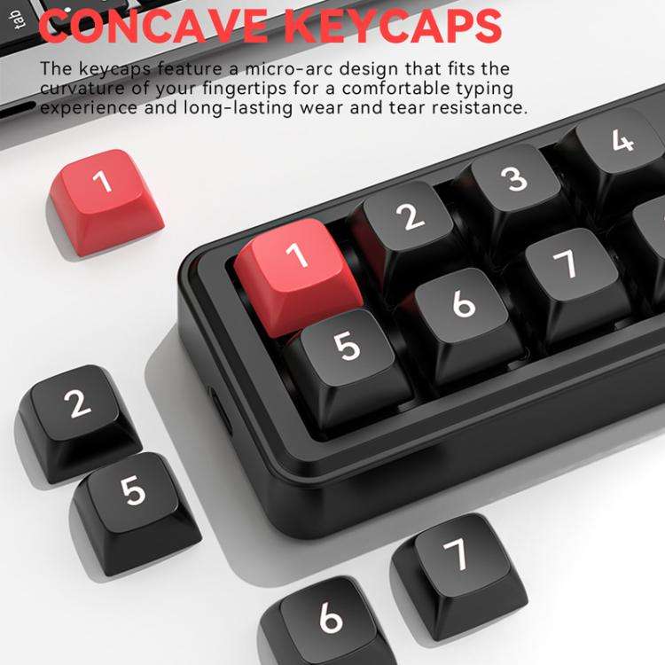 MKESPN 8-Key Wired Hot-Swappable Macro Definition Gaming Mechanical Keyboard With Knob(Black)