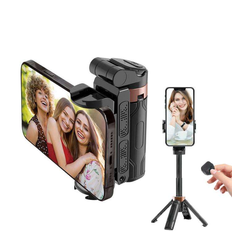 Pocket Mini Selfie Stick 3 In 1 Extendable Grip Phone Tripod With Bluetooth Remote Control(Black)