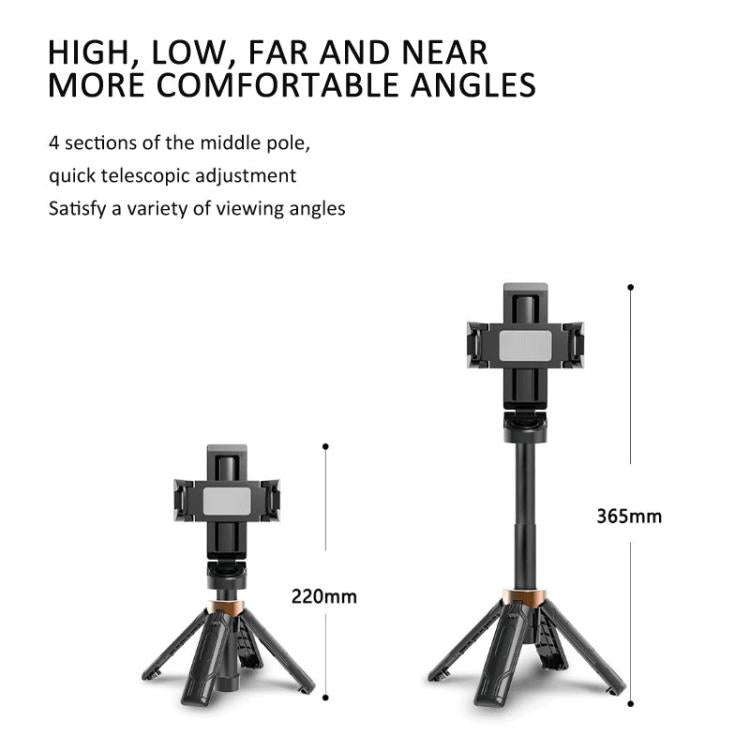 Pocket Mini Selfie Stick 3 In 1 Extendable Grip Phone Tripod With Bluetooth Remote Control(White)