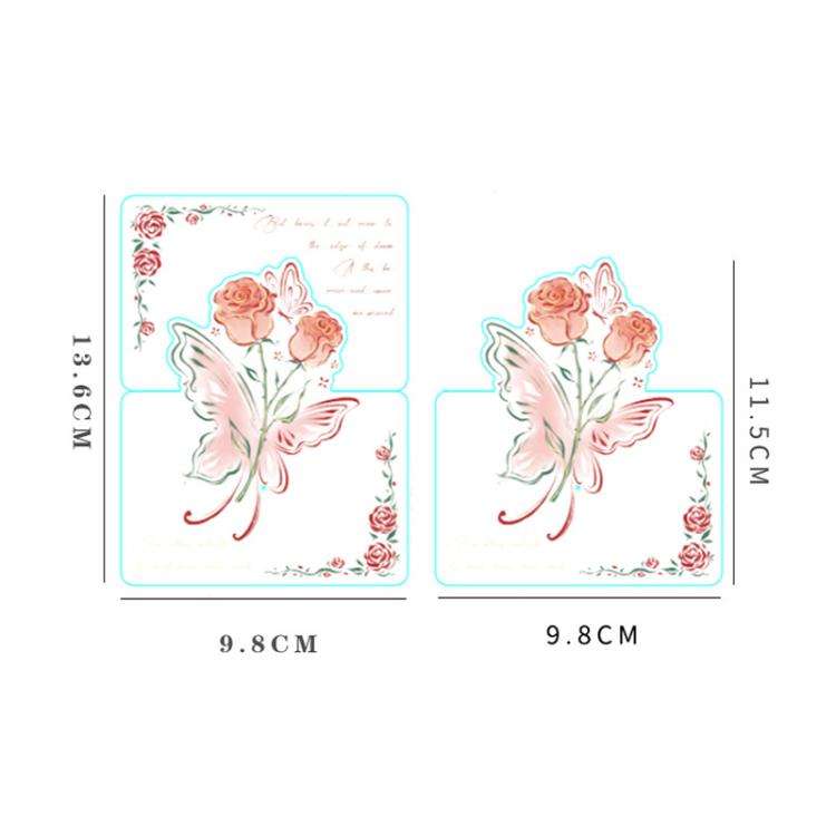 20pcs /Pack Three-Dimensional Rose Valentine Day Greeting Card Mother Day Message Card(05)