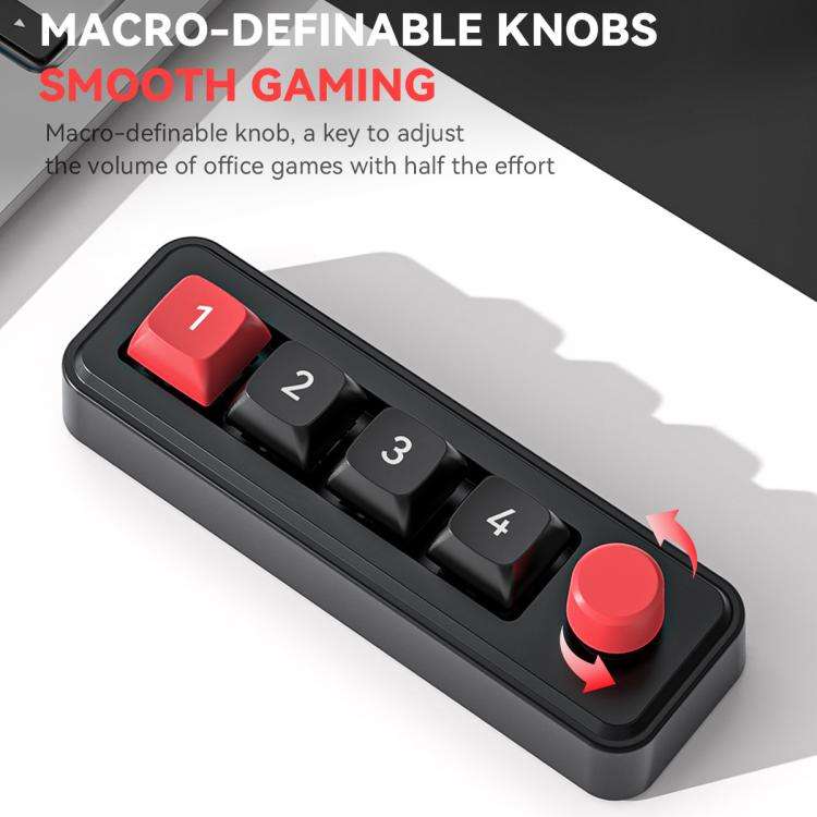 MKESPN 4-Key Macro Programmable Mechanical Gaming Keyboard With Dual USB-C Ports Hot-Swappable RG...