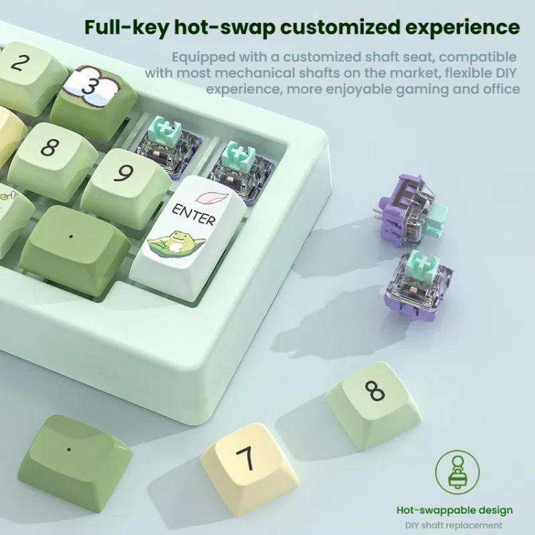 MKESPN W908 Wireless Tri-Mode Hot-Swappable Macro-Defined RGB Backlit Gaming Mechanical Keypad(Bl...