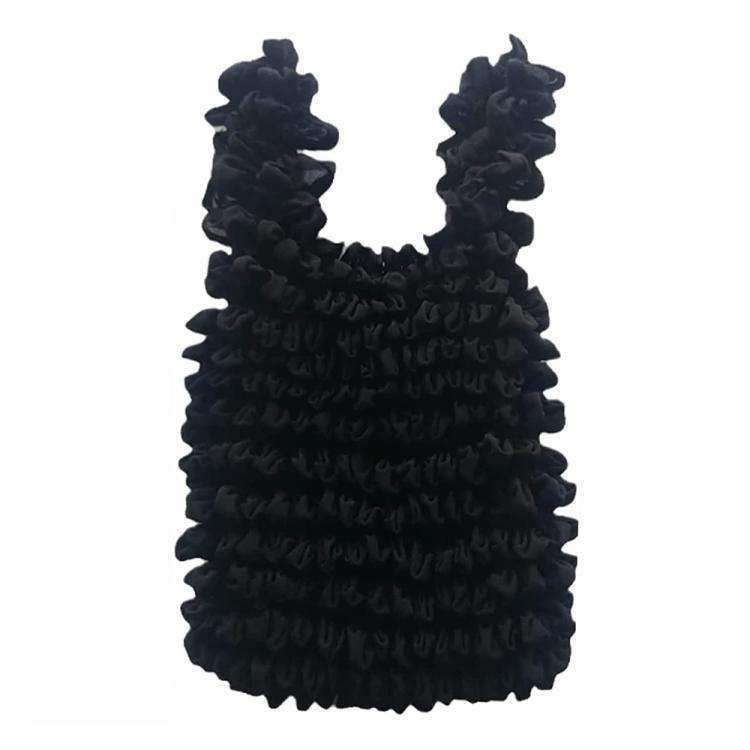 Mini Retractable Bubble Bag Multifunctional Large-capacity Elastic Shopping Bag(Black)
