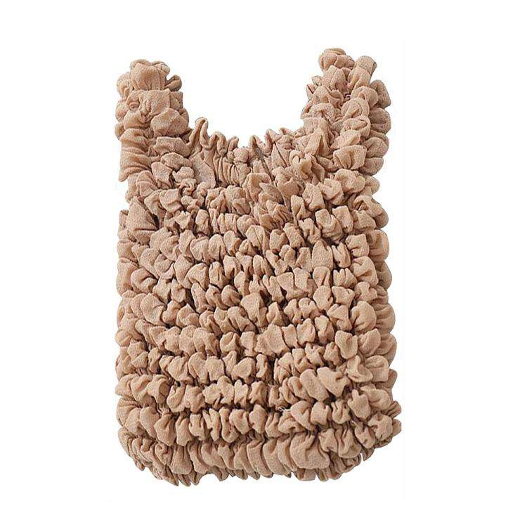 Mini Retractable Bubble Bag Multifunctional Large-capacity Elastic Shopping Bag(Khaki)