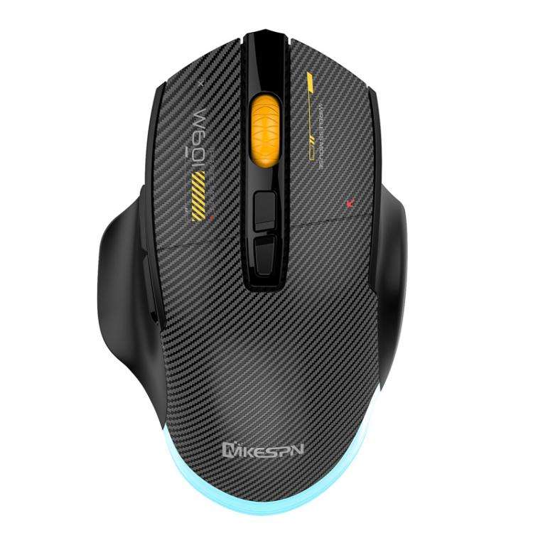 MKESPN W601 Silent Wireless Tri-mode Macro Gaming Mouse Carbon Fiber 12800DPI Bluetooth Mouse(Black)