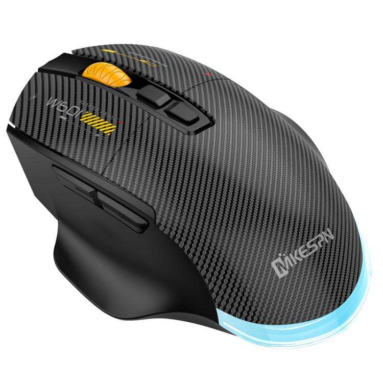 MKESPN W601 Silent Wireless Tri-mode Macro Gaming Mouse Carbon Fiber 12800DPI Bluetooth Mouse(White)