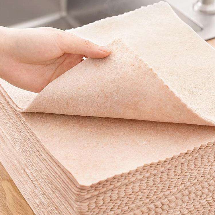 20pcs /Pack Thickened Loofah Rag Plant Fiber Oil-absorbing Kitchen Dishcloth, Size: 25x25cm
