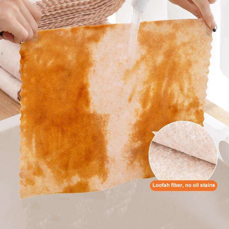 20pcs /Pack Thickened Loofah Rag Plant Fiber Oil-absorbing Kitchen Dishcloth, Size: 20x20cm