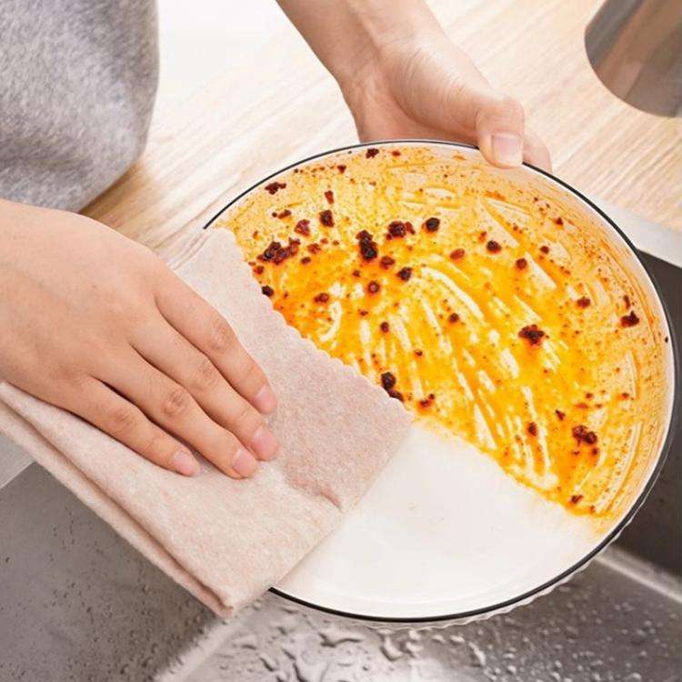 20pcs /Pack Thickened Loofah Rag Plant Fiber Oil-absorbing Kitchen Dishcloth, Size: 25x25cm