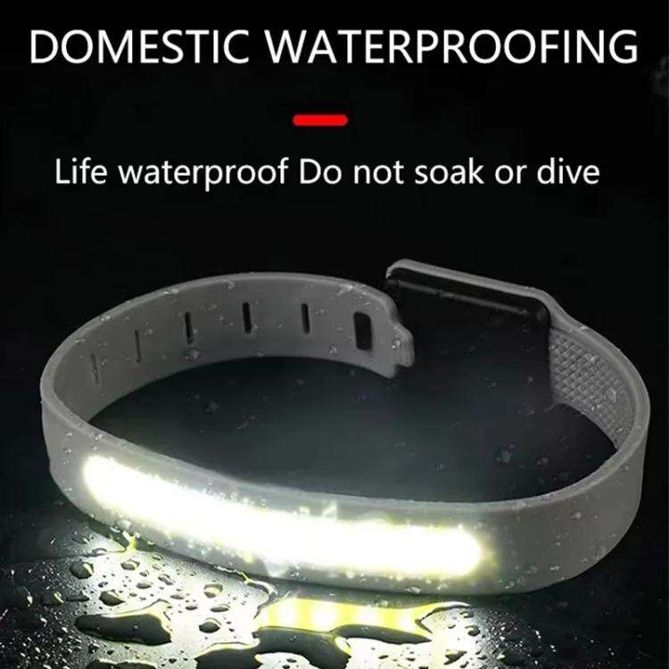 Rechargeable COB Armband Light Night Running Safety Warning Arm Leg Wristband Light(Gray)