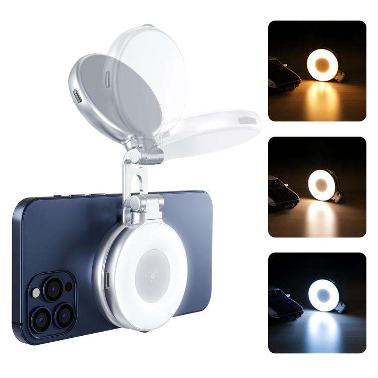 TELESIN S5-BGD-01 Mini Phone Magnetic Beauty Replacement Light Tri-color Temperature Portable Sel...