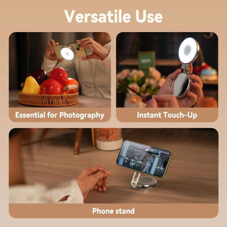 TELESIN S5-BGD-01 Mini Phone Magnetic Beauty Replacement Light Tri-color Temperature Portable Sel...