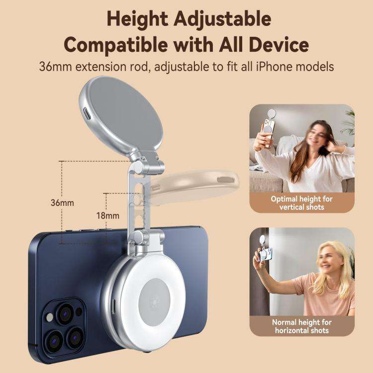 TELESIN S5-BGD-01 Mini Phone Magnetic Beauty Replacement Light Tri-color Temperature Portable Sel...