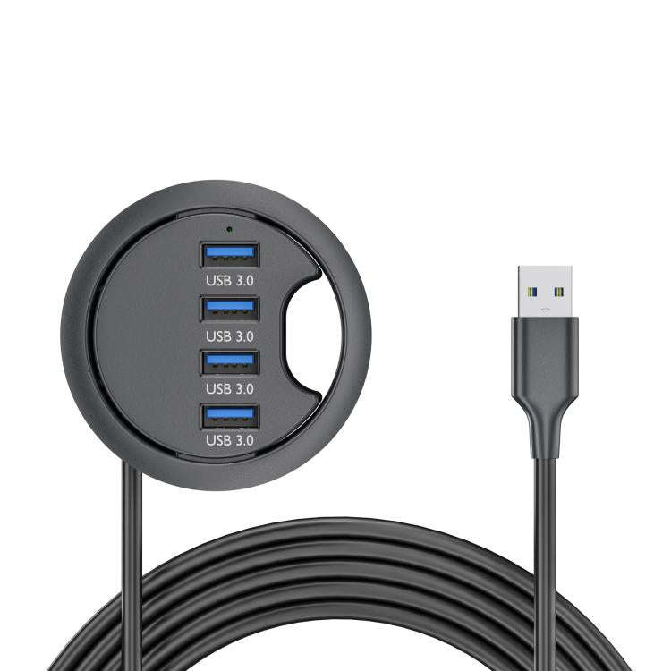 4 x USB3.0 Desk Grommet Splitter HUB Dock Station, Cable Length 1.2m