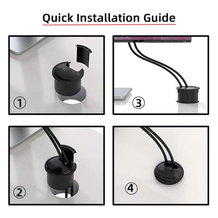 2xUSB3.0+USB-C+SD/MMC Desk Grommet Splitter HUB Dock Station, Cable Length 1.2m