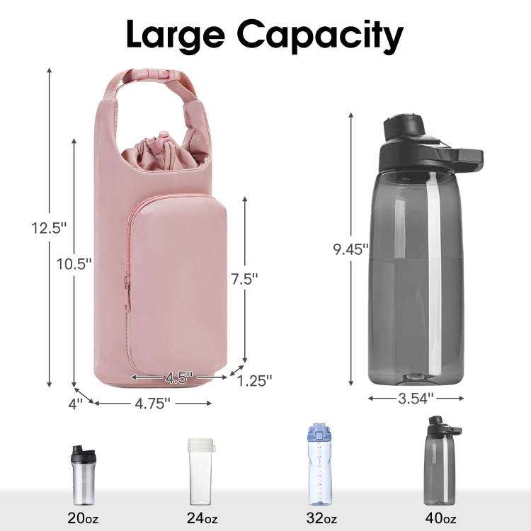 Oxford Cloth Outdoor Sports Water Bottle Cover Handheld Backpack Portable Thermos Mug Bag(Rouge C...