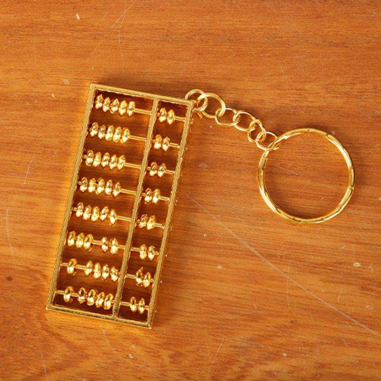 6cm With Keychain Zinc Alloy Gold Plated Daily Charm Abacus Keychain