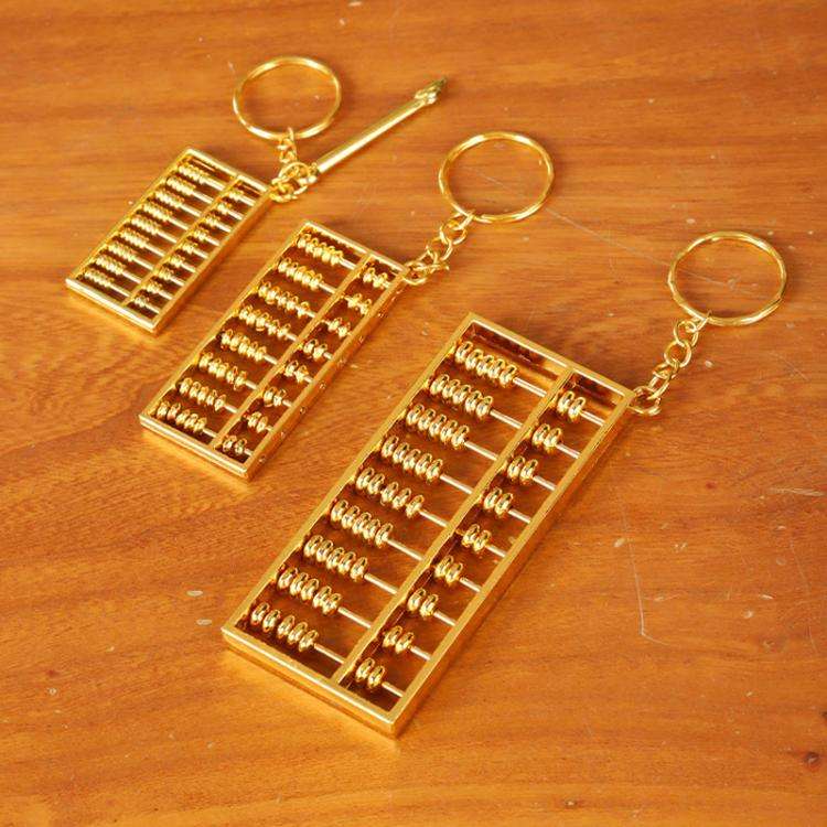 6cm With Keychain Zinc Alloy Gold Plated Daily Charm Abacus Keychain