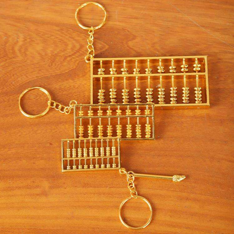 6cm With Keychain Zinc Alloy Gold Plated Daily Charm Abacus Keychain