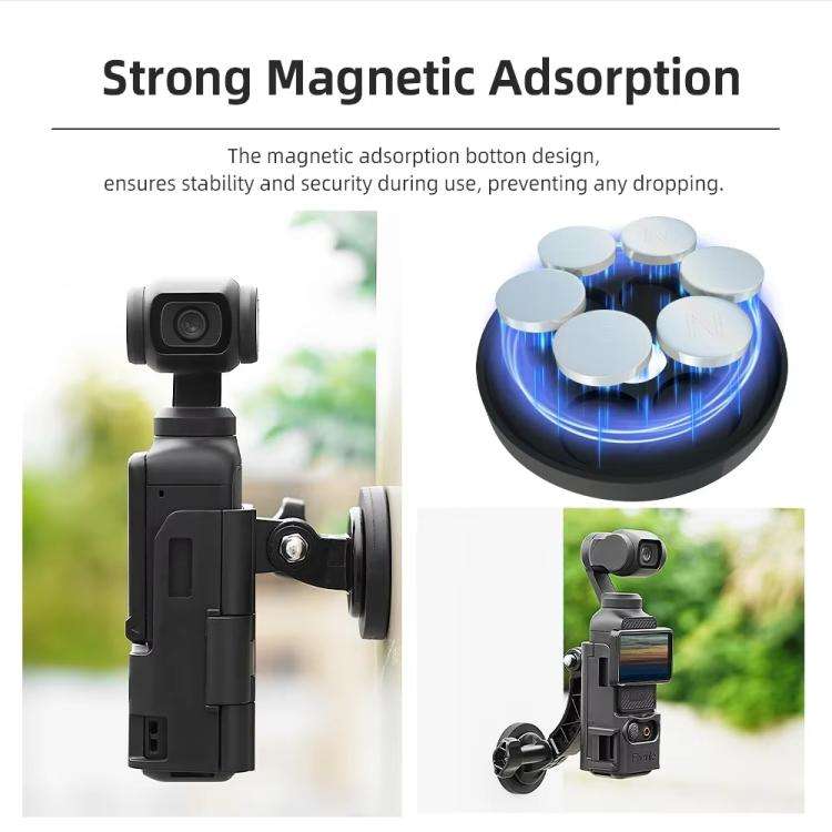 6pcs /Set For DJI Osmo Pocket 3 Flymile Magnetic Bracket Fixed Base Back Clip Adapter Bezel Acces...