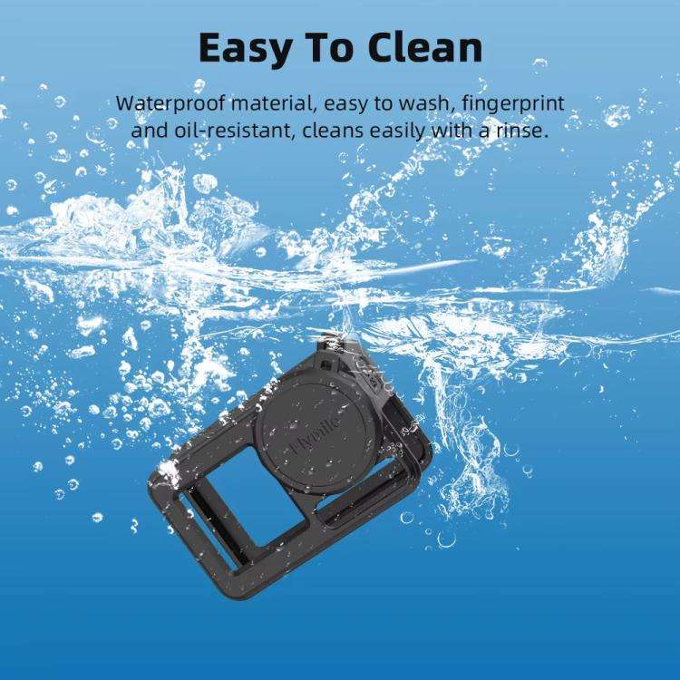 For DJI Osmo Action 3 / 4 / 5 Pro Flymile Silicone Cover Sport Camera Lens Drop Cases(Black)