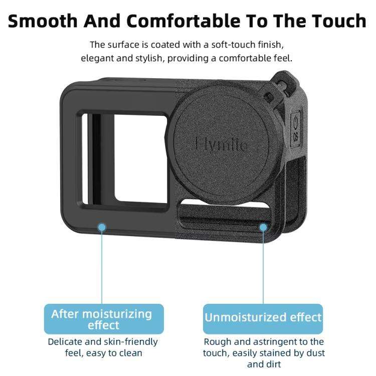 For DJI Osmo Action 3 / 4 / 5 Pro Flymile Silicone Cover Sport Camera Lens Drop Cases(Black)