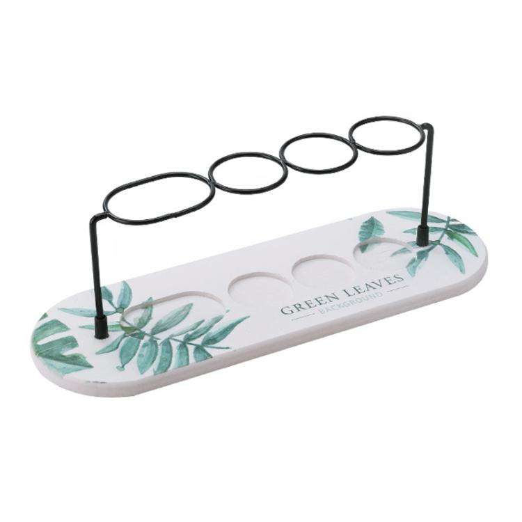 Diatomite Washstand Absorbent Mat Non-slip Toothbrush Holder, Size: 30x10cm(Green Leaf)