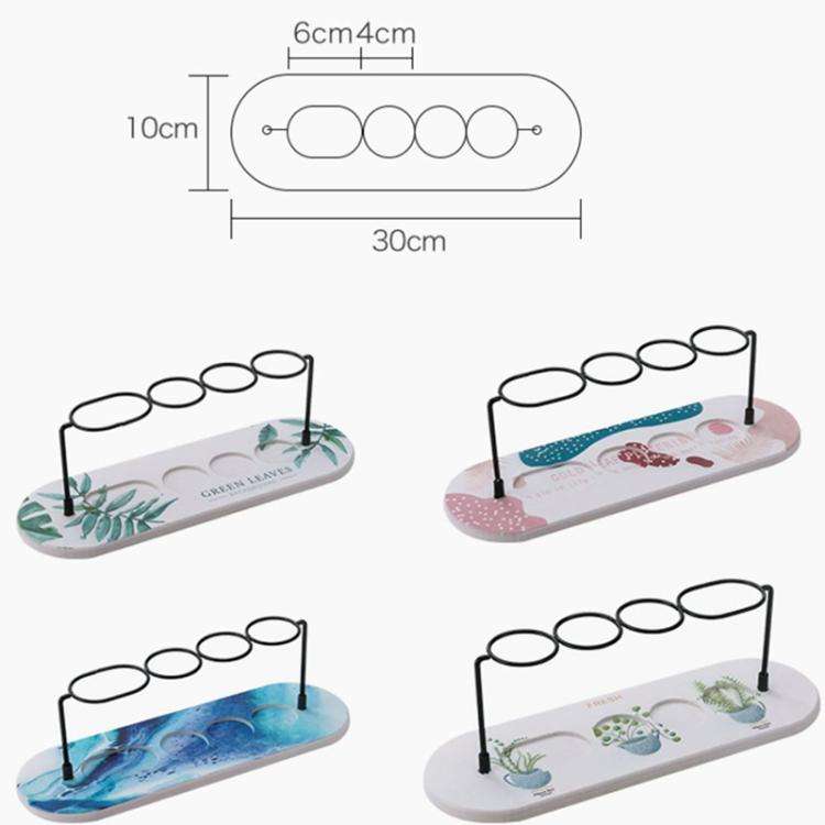 Diatomite Washstand Absorbent Mat Non-slip Toothbrush Holder, Size: 30x10cm(Gold Leaf)