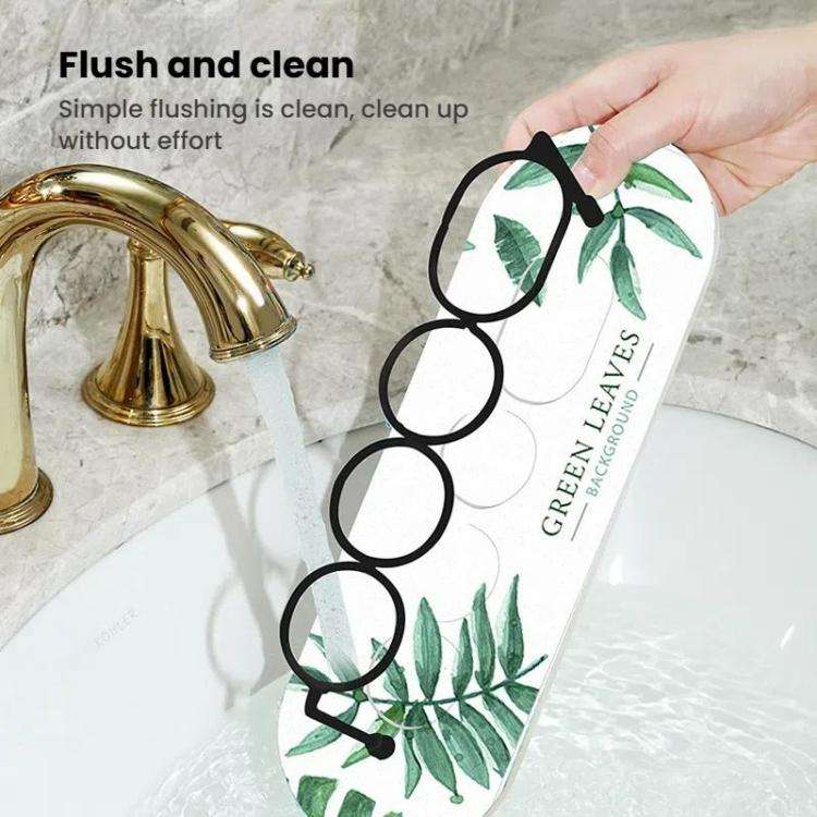 Diatomite Washstand Absorbent Mat Non-slip Toothbrush Holder, Size: 30x10cm(Gold Leaf)