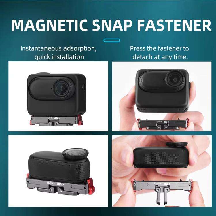 For Insta360 GO 3 / 3S Flymile Magnetic Metal Quick Release Base Sports Camera Adapter Bracket(Ta...