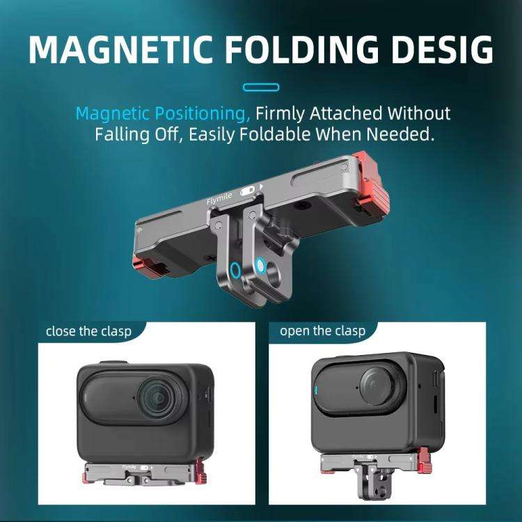 For Insta360 GO 3 / 3S Flymile Magnetic Metal Quick Release Base Sports Camera Adapter Bracket(Ta...