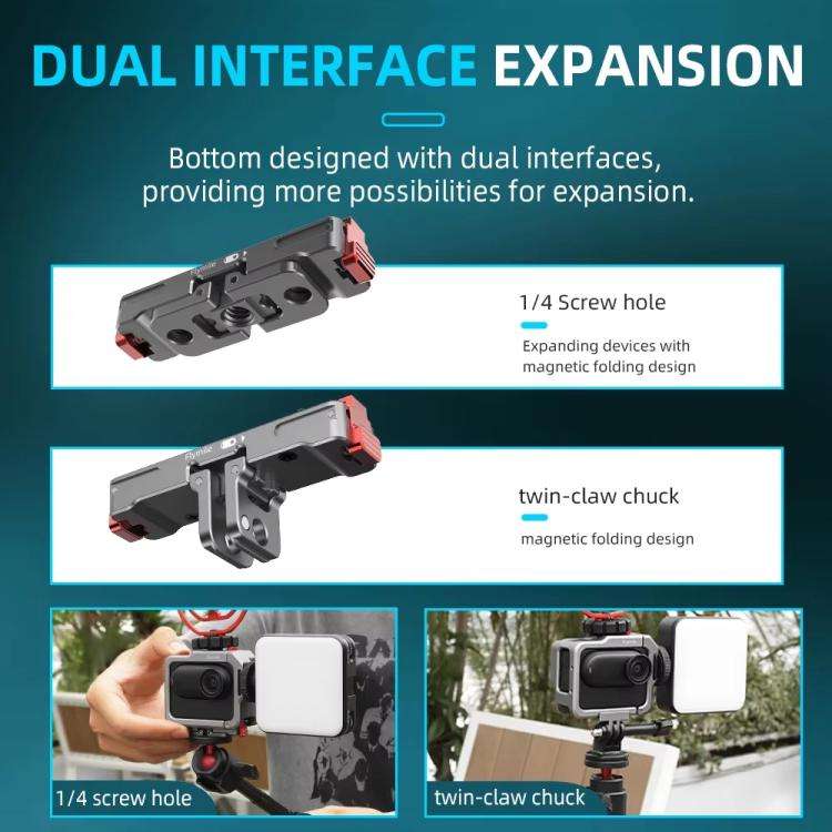 For Insta360 GO 3 / 3S Flymile Magnetic Metal Quick Release Base Sports Camera Adapter Bracket(Ta...