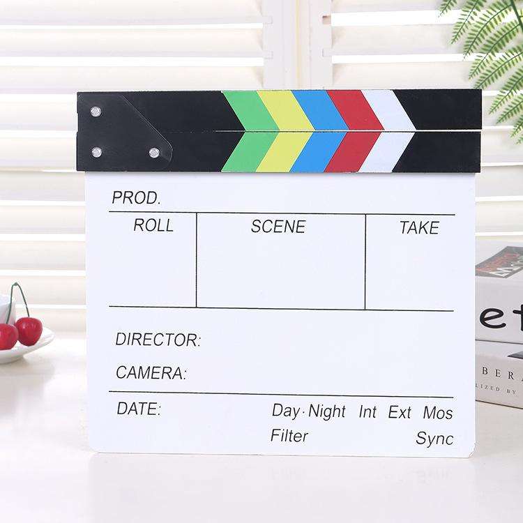 Wooden Director Board Shooting Video Movie City Scene Record Board Photography Props, Style: Colo...