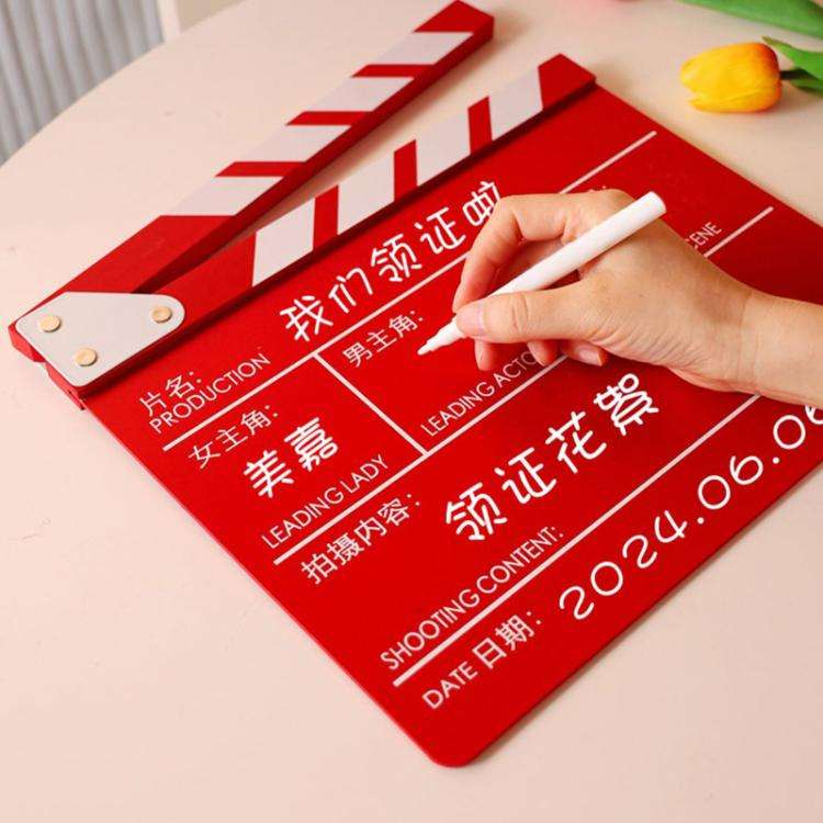 Wooden Director Board Shooting Video Movie City Scene Record Board Photography Props, Style: With...
