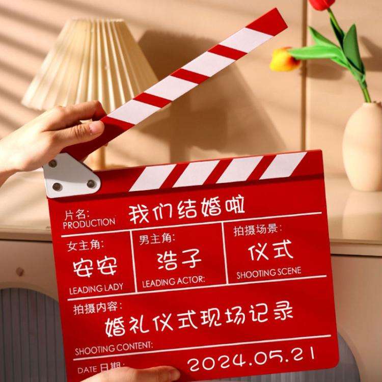 Wooden Director Board Shooting Video Movie City Scene Record Board Photography Props, Style: With...
