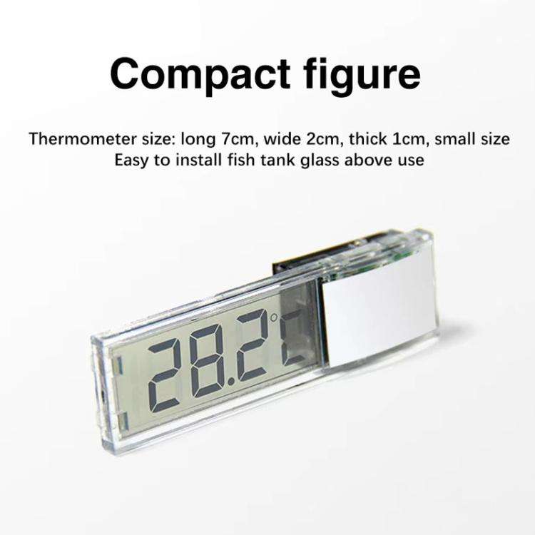LK-50 Digital Wireless Aquarium Thermometer External LCD Transparent Electronic Water Temperature...