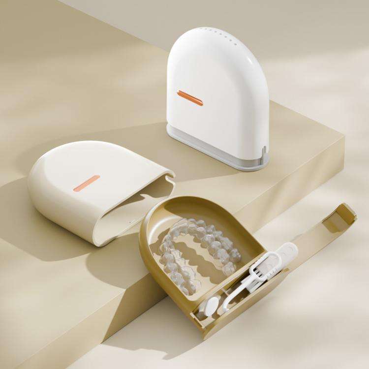 Invisible Braces Storage Case Portable Children Dental Orthodontic Storage Box(White)