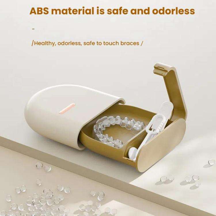 Invisible Braces Storage Case Portable Children Dental Orthodontic Storage Box(White)