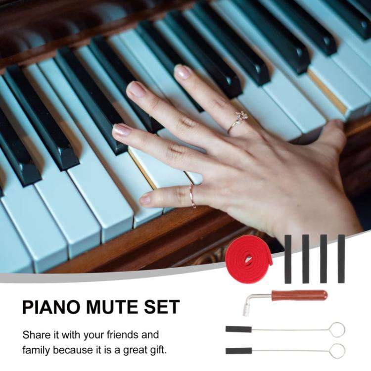 Piano Tuning Tool Set Tuning Stop Tape Wrench Musical Instrument Accessories, Style: Black 6pcs /...