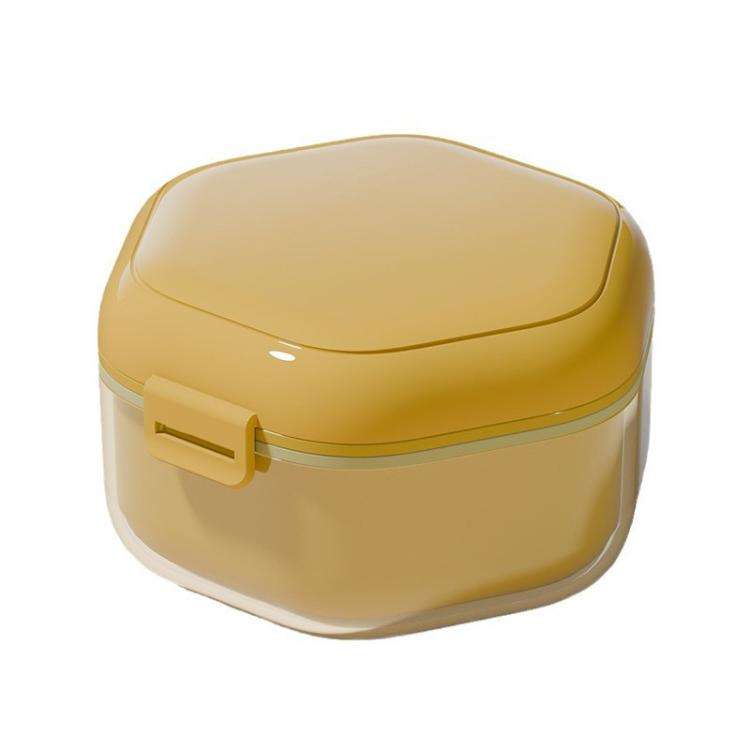 Invisible Braces Box Orthodontic Retainer Organizer Portable Denture Braces Storage Case(Yellow)