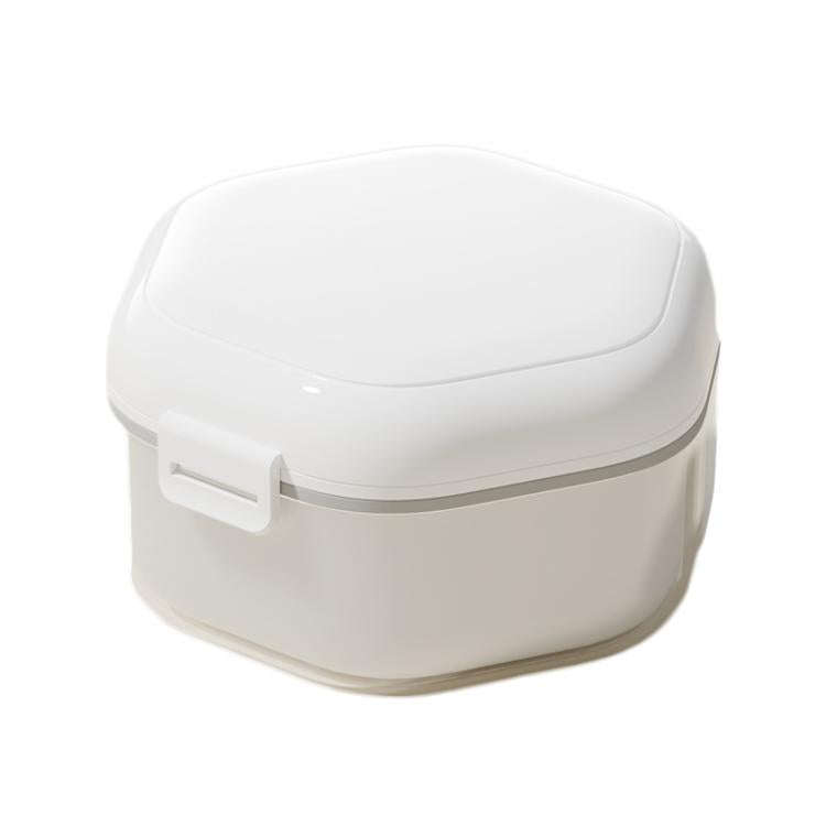 Invisible Braces Box Orthodontic Retainer Organizer Portable Denture Braces Storage Case(White)