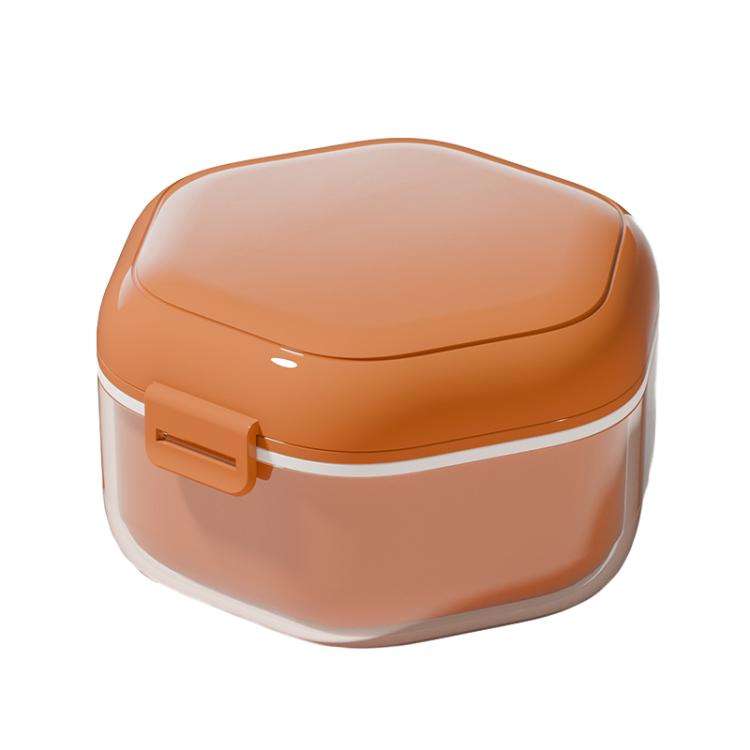 Invisible Braces Box Orthodontic Retainer Organizer Portable Denture Braces Storage Case(Orange)