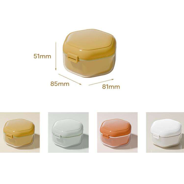 Invisible Braces Box Orthodontic Retainer Organizer Portable Denture Braces Storage Case(Yellow)