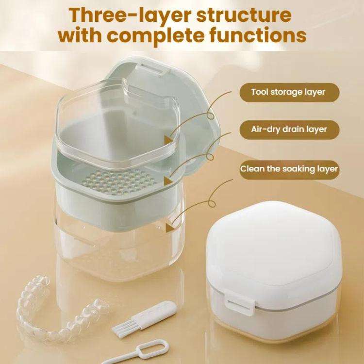 Invisible Braces Box Orthodontic Retainer Organizer Portable Denture Braces Storage Case(Yellow)