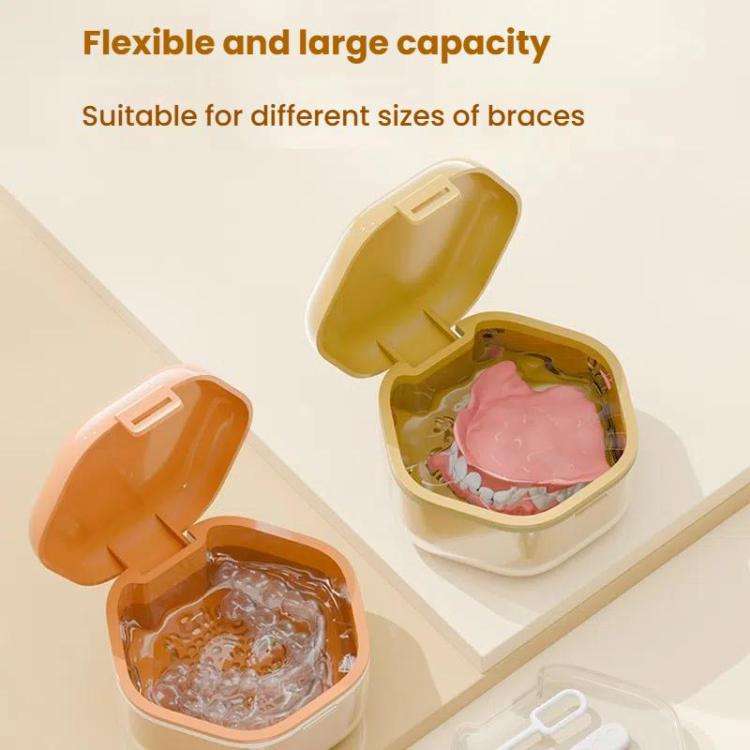 Invisible Braces Box Orthodontic Retainer Organizer Portable Denture Braces Storage Case(Yellow)