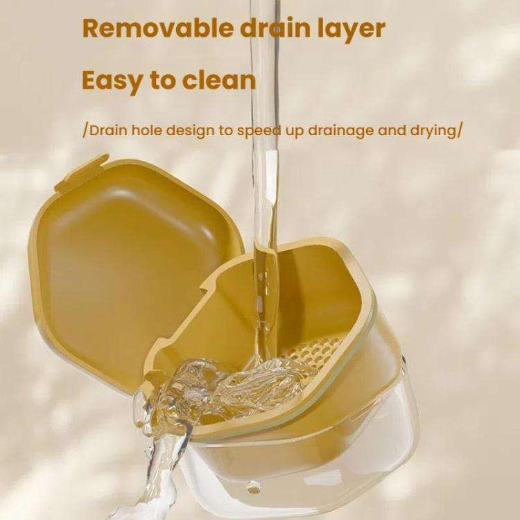 Invisible Braces Box Orthodontic Retainer Organizer Portable Denture Braces Storage Case(Yellow)