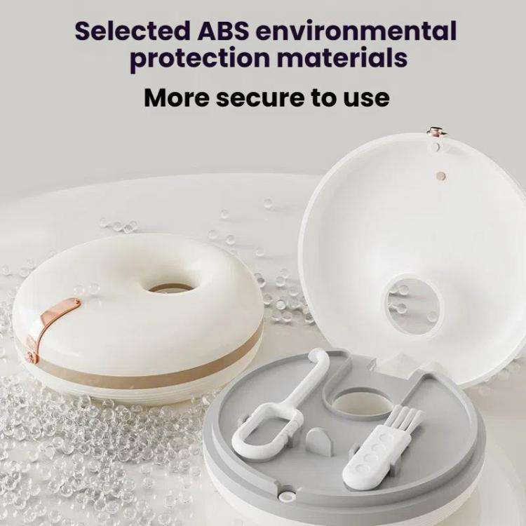 Portable Invisible Braces Box Denture Orthodontic Storage Case with Tooth Hook Set(White)