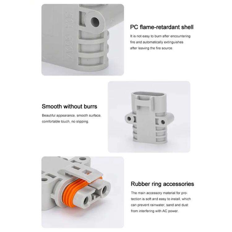 Anderson 50A 12V/24V Air Conditioner Waterproof Plugs Automotive Power Cord Connector(Male Cnnector)