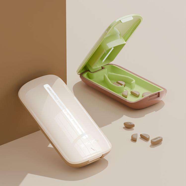 Lightweight Pill Cutter Box Portable Tablet Cutting Dispensing Pill Box(Angel White)